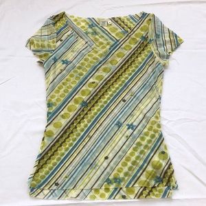 Funky Mesh Floral Striped Baby Tee